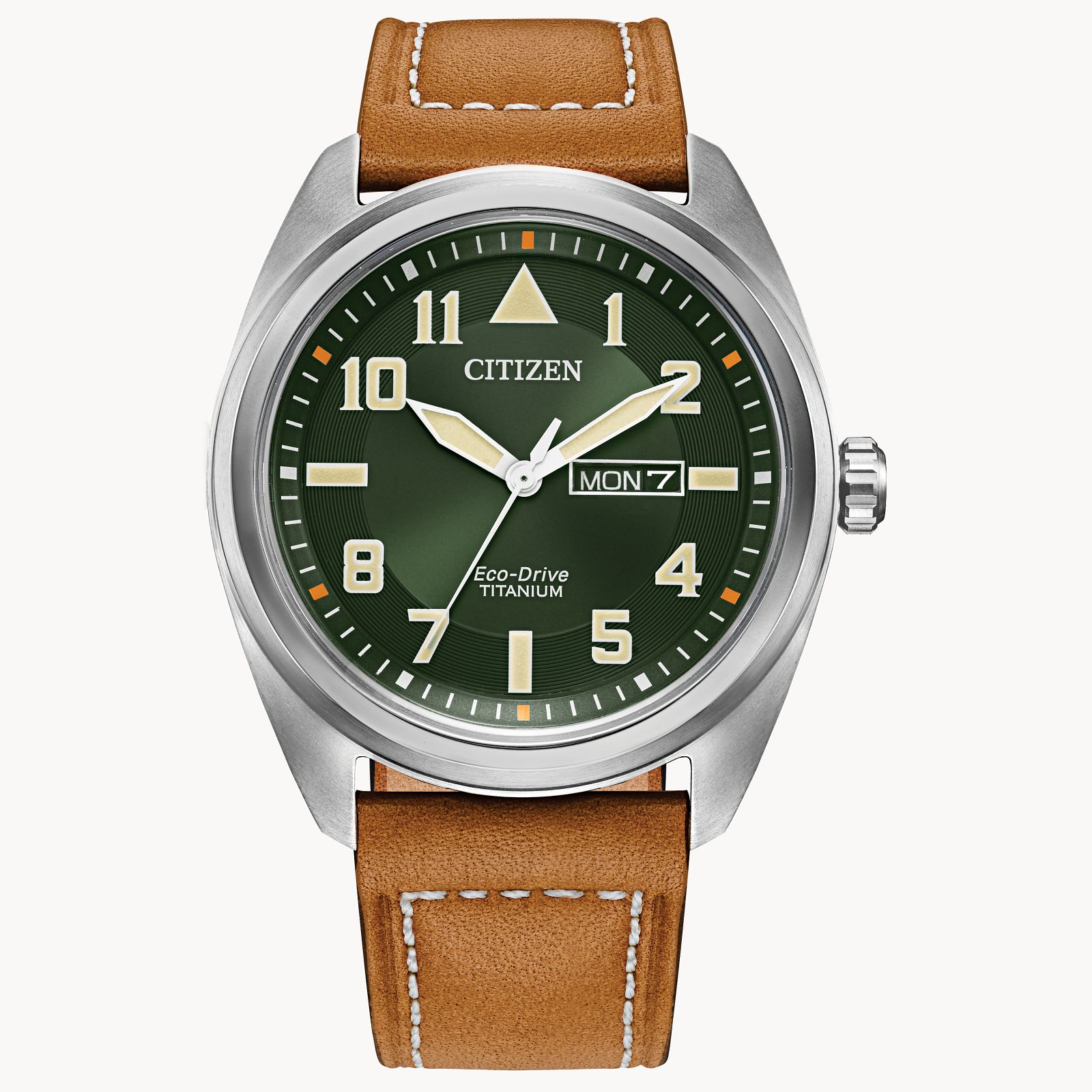 herwinnen Voorstel Gedrag Avion Green Dial Leather Strap BM8560-02X | CITIZEN | Clock Doctor
